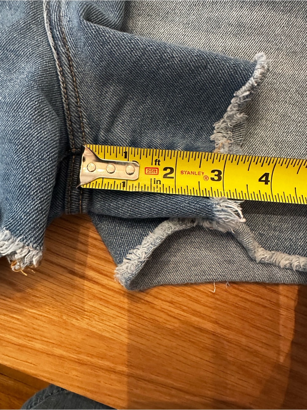 Kensie Vintage High Rise Denim Shorts - Light Blue - Picture 4 of 5